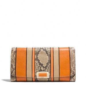 Coach Madison Exotic Stripe Leather PinnacleClutch